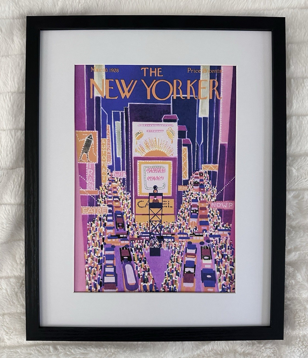 Framed 1928 The New Yorker Cover March 10 Ilonka Karasz Times Square